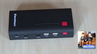 Excelvan 15000mAh Power Bank Starterbatterie – Unboxing  German [upl. by Zoes]