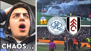 MITROVIC CAUSES CARNAGE on DERBY DAY at QPR vs Fulham  PITCH INVASION amp PYROS… KICKS OFF [upl. by Inobe]