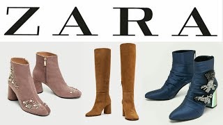 BOTAS Y BOTINES DE MODA ZARA MUJER  Tendencias en zapatos planos y tacón  OTOÑO INVIERNO 2017 2018 [upl. by Zwart]