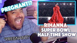 Rihanna NFL Super Bowl LVII Half Time Show 2023 First Time Reaction Rihanna Is Pregnant [upl. by Esidnac]