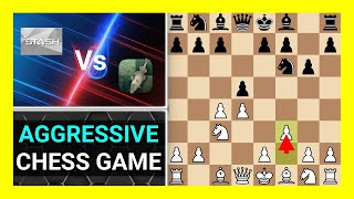 Aggressive Chess Engine Game Stash 340 vs Stockfish 161 Watch and Learn Chess [upl. by Nilatak]