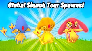 GOOD NEWS ABOUT GLOBAL SINNOH TOUR EVENT ALL Lake Trio SPAWNS  Event Bonuses [upl. by Anhsirk311]