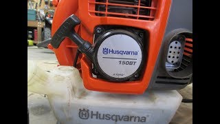 Husqvarna 150BT Backpack Blower High Speed Carburetor Adjustment [upl. by Seugram]