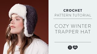 How to Crochet a Trapper Hat Using Red Heart Hygge  Easy Crochet Pattern [upl. by Orran]