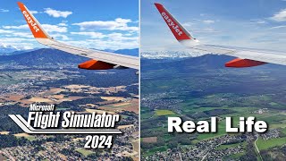 Flight Simulator 2024 vs Real Life  Landing in Geneva [upl. by Eiramnerual]