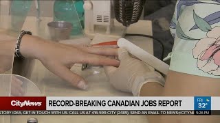 Business Report Recordsetting Canada jobs report [upl. by Rabkin]