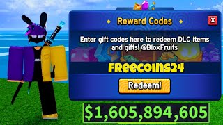 NEW ALL WORKING CODES FOR BLOX FRUITS 2024  BLOX FRUITS CODES 2X EXP AND STAT RESETS [upl. by Hendel480]