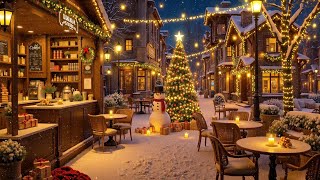 Magical Christmas Jazz Nights  Cozy Cafés Festive Lights and Warm Melodies in the Snow 🎄🎷❄️ [upl. by Winterbottom]