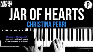 Christina Perri  Jar Of Hearts Karaoke LOWER KEY Slowed Acoustic Piano Instrumental Cover Lyrics [upl. by Ayote]