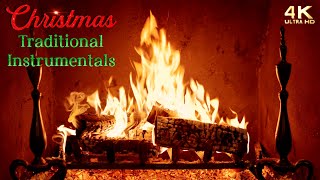 🔥 Joyful Christmas Fireplace with Traditional Instrumental Christmas Music [upl. by Dosh]