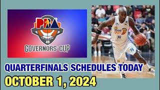 PBA SCHEDULES TODAY QUARTERFINALS OCTOBER 1 2024  PBA GOVERNORS’ CUP 20242025  PBA SEASON 49 [upl. by Dez908]