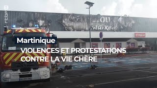 Martinique  violences et protestations contre la vie chère  RTBF Info [upl. by Matthiew]