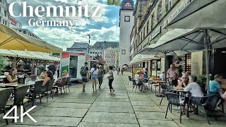 Chemnitz Germany 🇩🇪  Summer Walking Tour August 2022  4K UltraHD [upl. by Barolet645]