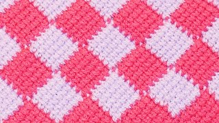 How to Crochet Entrelac Stitch Tunisian Crochet Patchwork Step by Step [upl. by Amero447]