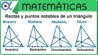 Rectas y puntos notables de un triángulo  Geometría  Vitual [upl. by Lourie]