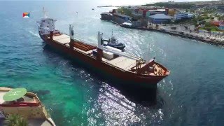 MV Achtergracht sailing into Curacao [upl. by Tabbatha47]