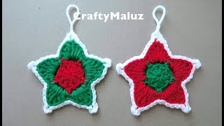 CROCHET TUTORIAL 🎄 ESTRELLA DE NAVIDAD A CROCHET  Estrella tejida adorno Navideño [upl. by Lowenstern454]