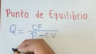 Punto de Equilibrio EJERCICIO resuelto paso a paso [upl. by Winola]