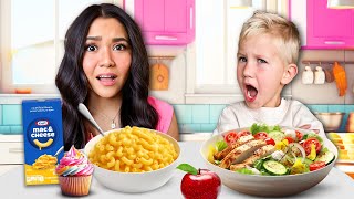 10 Siblings SWAP DIETS for 24HRS 🍎 [upl. by Kally109]