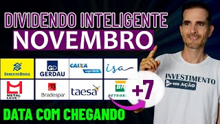 DIVIDENDOS PARA NOVEMBRO  15 DATA COM PARA DIVIDENDOS EM NOVEMBRO  BBAS3 LEVE3 CXSE3 TAEE11 [upl. by Combe397]