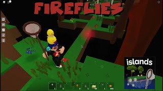 Roblox Islands  Firefly update  Craft a net and catch all four color of fireflies [upl. by Uaerraj]