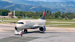 AVIONES DE AIRBUS Y AVIONES DE BOEING EN EL AEROPUERTO INTERNACIONAL DEL CIBAO  airport aircraft [upl. by Aritak839]