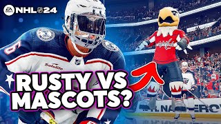 NHL 24 BE A PRO 9 RUSTY VS MASCOTS GLITCH [upl. by Alta272]