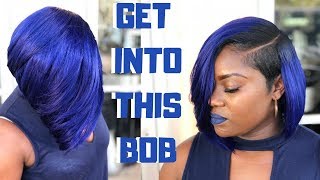 Blue Layered  Quick weave bob tutorial [upl. by Main]