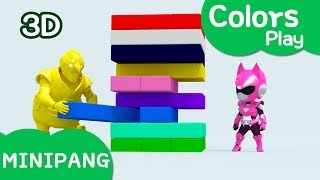 Learn colors with Miniforce  Colors Play  Color Jenga Game  MiniPang TV 3D Play [upl. by Ybab577]