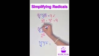 Simplifying Radicals maths gcsegirl mathhacks [upl. by Tillfourd]