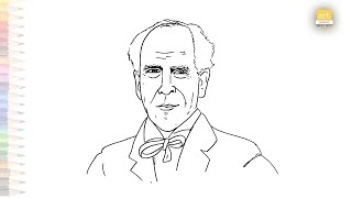 Konstantin Stanislavski drawing easy  Art tutorial  How to draw Konstantin Stanislavski easily [upl. by Emaj]