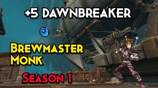 Brewmaster Monk  5 Dawnbreaker  The War Within Mythic Plus Season 1 [upl. by Misti]