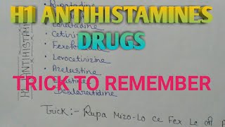 H1 ANTIHISTAMINES drug trick to remember second generation part 2 [upl. by Keldah790]