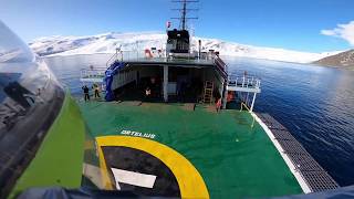 Epic Helicopter Flight in Antarctica over glaciers and snow covered mountains Ross Sea [upl. by Melliw695]