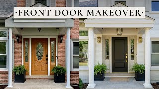 DIY Front Door Makeover New Door Sidelights Hardware amp Exterior Lighting Transformation [upl. by Utta]