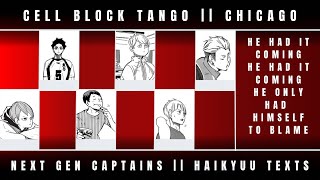 The Cell Block Tango  Second Gen Captains  Haikyuu texts [upl. by Eniowtna]