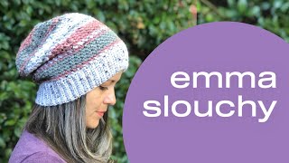 Emma Slouchy Womens Crochet Hat Video Tutorial [upl. by Novyaj]