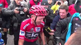 The celebration of Christopher Froome at the Angliru  Vuelta a España  Tour of Spain 2017 [upl. by Anahcar]