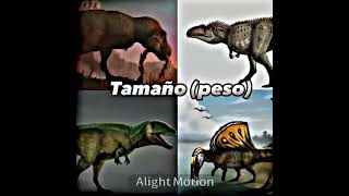 Trex Vs Giganotosaurus Vs Carcharodontosaurus Vs Spinosaurus [upl. by Nereen896]