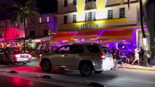 Miami Beach  Ocean Drive at night after Independence day [upl. by Eniledgam]