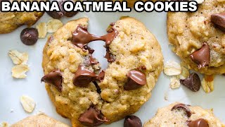 Easy BANANA OATMEAL COOKIES Recipe [upl. by Baoj]