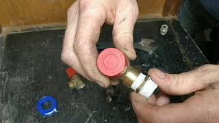 Narrowboat Calorifier pressure relief valve replaced [upl. by Dituri]