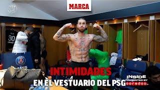 Intimidades en el vestuario del PSG visita de AlKhelaifi celebración de Ramos I MARCA [upl. by Niar658]