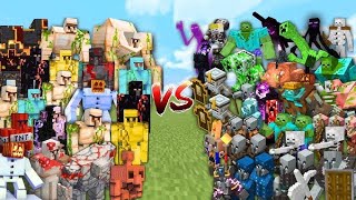 Iron golem group vs Minecraft another mobs group part 2 [upl. by Namijneb]