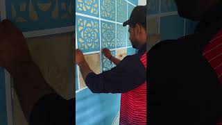 Wall Paint design Idea trending shorts trendingvideo shortvideo homedecorhometrendwalldecor [upl. by Law164]