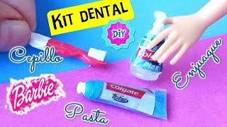 Como hacer CEPILLO y PASTA DENTAL  Enjuague para MUÑECAS muy FACIL MANUALIDADES PARA MUÑECAS [upl. by Isabelle764]