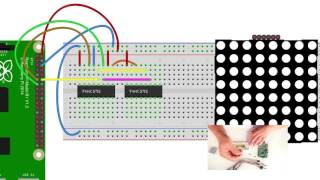 Silent versionTutorial for Raspberry Pi  Driving DotMatrix by 74HC595 [upl. by Ddal271]