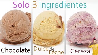 HELADO casero con 3 INGREDIENTES y de 3 SABORES en 5 MINUTOS y sin máquina🍧😍🍨 Receta  597 [upl. by Dogs]