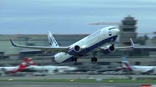 SunExpress Boeing 737800 landing amp takeoff at Zurich Airport [upl. by Yslek]