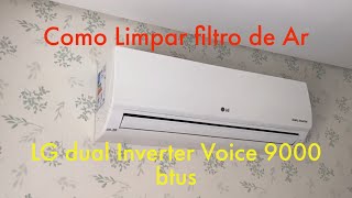 Como Limpar Filtro de Ar LG Dual Inverter Voice [upl. by Gabey]